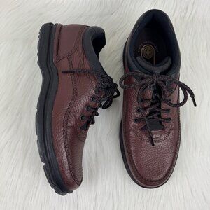 Rockport World Tour Classic Brown Leather Walking Shoes HydroShield US 9M